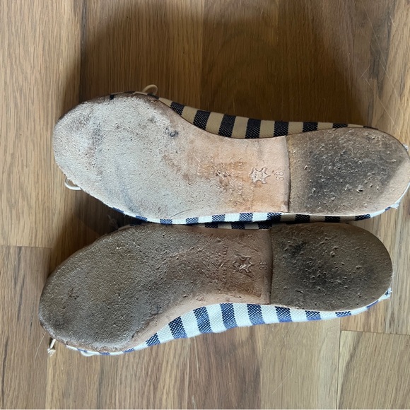 Anniel ballet flats 38 blue white stripe French Italian - Picture 2 of 6